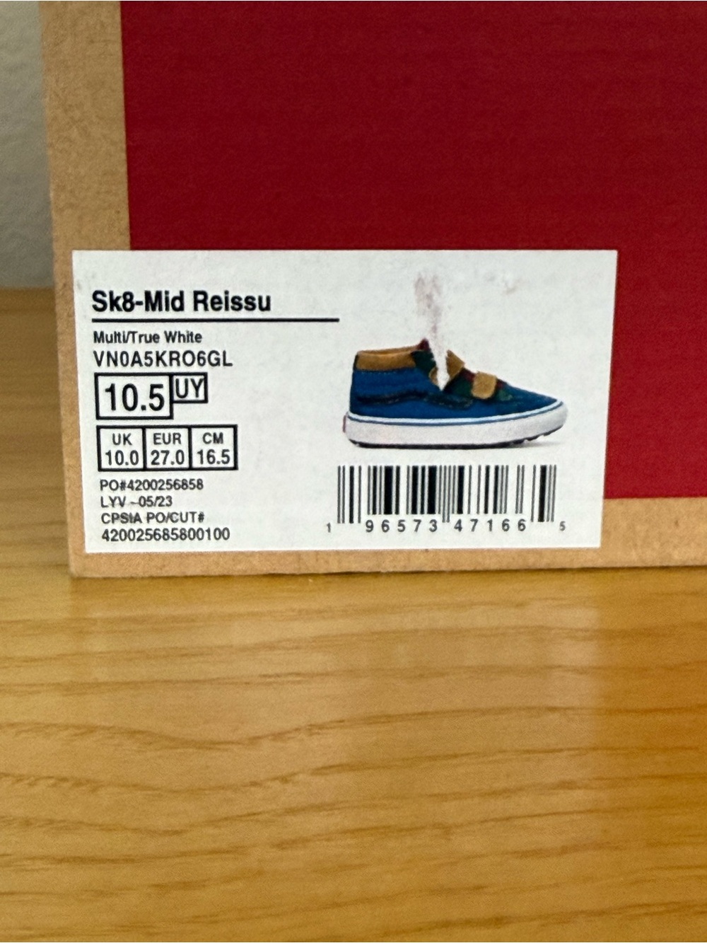 Vans Sk8 - Mid Reissu MTE MULTI / TRUE WHITE SIZE 10.5 C - Picture 5 of 9